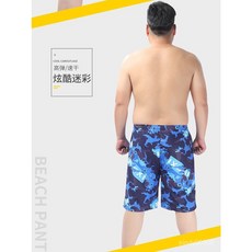 男士大尺碼高腰沙灘褲 加肥加大寬鬆大碼泳褲 大尺碼泳褲 超大號泳褲