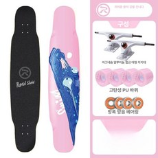 성인용롱보드 조카선물 입문용 스케이트보드, 1개, 큐트 드래곤 리버 [블랙 사포]