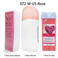 롤온 왁싱 키트 왁스 카트리지 스트립 소프트 히터 제모 페이퍼 워머, 1개, 16. 072-W-US-Rose