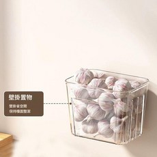 壁掛式透明收納筐 適用蔥薑架, 平口蔥姜架 - 透明 單格, 1套