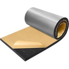 트로이스튜디오 방음 밀폐형 셀 폼 자가 접착식 13인치 x 39인치 히트 쉴드 음향 고무 시트 - 가정 자동차 HVAC 파이프 기계용 방수 소음 진동 단열 롤, 13" x 39" 0.6", Black, Rubber Foam