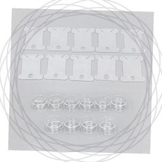 투명 보빈 레이스 실패 재봉실 정리 10P 미싱실 가죽공예 퀼트 뜨개 부자재, 1개, 사각 20P