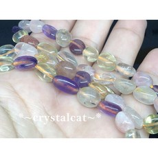crystalcat 超七不規則橢圓串珠 多色手作材料 約6-9mm, 1個, 6mm-9mm