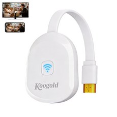 Koogold 5G 듀얼밴드 미라캐스트 동글 MHL 스마트폰 무선미러링 HDMI TV 연결 TVING/유튜브 지원, 1개, HD