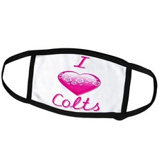 3dRose 페이스 마스크 스몰 프리티 핑크 플라워리 I Love Colts 209445 8319732831