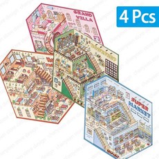 DIY 3D 집꾸미기 스티커 모음집 방꾸미기 데코 세트, 4Pcs