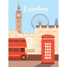 Momofix Painting 油畫 30x40cm 城市, D20 關於倫敦, 1個