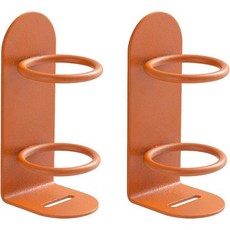 2팩 전동 칫솔 홀더 벽에 부착된 금속 벽걸이 욕실 정리함..., Orange