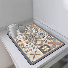 廚房碗盤瀝水墊水杯乾燥墊咖啡機浴室吸水墊餐桌檯面墊子吸水速幹廚房瀝水墊530*40cm, 1個, 廚房瀝水墊5
