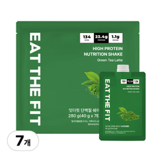 잇더핏 단백질 쉐이크 1주플랜 녹차라떼맛, 7개, 40g