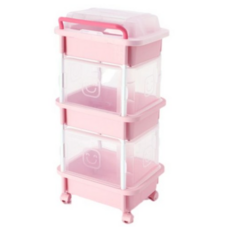 리빙스마일 기저귀 정리함 직사각 3단 일반 A형, pink, 5개