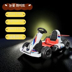 고카트 전기 루지 4륜 1인용 레이싱 드리프트 버기, 듀얼 구동, 1개, 화이트 10시간