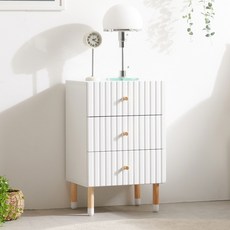 비에스디자인 팔레트 침대협탁 3단 서랍장, 오크화이트