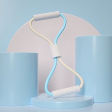 久盈 腳蹬拉力器 美背拉力繩 多功能健身器材, 【藍白】八字開肩 拉力器, 1個