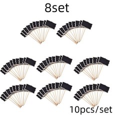 10 Pcs 미니 분필 보드 식료품 저장실 레이블 장식 태그 나무 칠판 어린이, 블랙-8세트