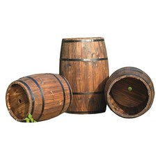 오크통 숙성통 증류주 담금 발효 와인보관통 가로형 숙성, 나무, 대형, H25