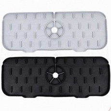 주방용 물빠짐 싱크대매트 개수대 부드러운 실리콘 설거지패드, 블랙