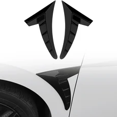 [호환] 현대 Elantra Avante i30 세단에 적합 2021 사이드 펜더 배지 데칼 커버 트림 2pcs, 02 Glossy Black