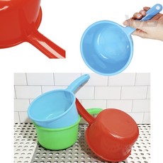 두론샵 자루 바가지 1P(색상랜덤) 플라스틱 손잡이달린 물바가지 750ml, 1개