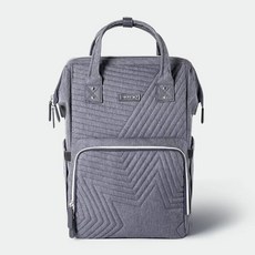 기저귀가방 Sunveno 패션 기저귀 가방 배낭 아기 엄마 디자이너 여행 유모차 출산 변경, [02] Quilting Dark Gray