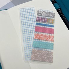 다이어리 도구 마스킹테이프 소분 감개 모눈 감개판 블루