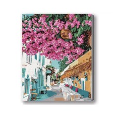 MANTO 台灣製造 大尺寸DIY數字油畫 50x65cm 釘好內框 歐洲日本花海風景 初學者專用, 土耳其．阿拉恰特, 1套