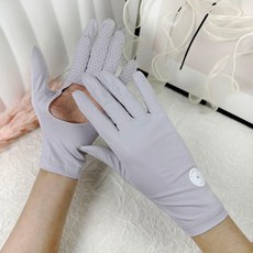 冰絲防曬手套女 露掌心鏤空夏季防紫外線 觸屏防滑, 圓標鏤空掌心防曬淺紫色,均碼, 1個
