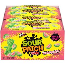 Sour Patch Kids 신맛 사워 젤리 패치 워터멜론 소프트 앤 치위 캔디 벌크 24개 2온스 백