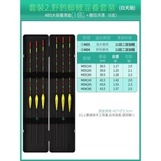 綜合鯽草蝦混養日夜兩用套裝魚漂 ABS大容量漂盒, 1個, 6支白天漂[野釣鯽魚鯉魚混養套裝二]