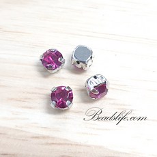 비즈라이프 5mm원형 글라스 캡보석 50개, 1봉, 로즈