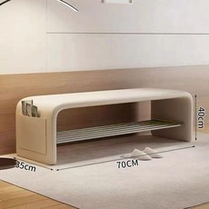 현관 벤치 원목 신발정리 겸용 슬림 수납장 낮은 선반 틈새 정리대, 베이지화이트 70 x 35x40