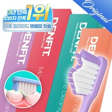 (오리지널) 덴핏 딥클린 올인원케어 엣지 피라미드형 탄력모 칫솔, 12개입, 1세트, 비비드 색상
