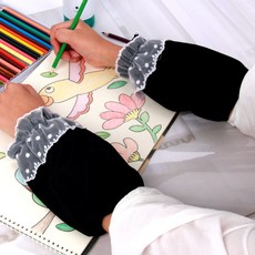 꿀이맘 레이스 플레어 짧은팔토시 반토시 블랙 사무용팔토시