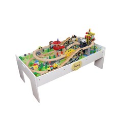 디럭스 칼라 테이블 기차놀이 110pcs세트, 화이트