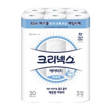 크리넥스 3겹 아쿠아 메가롤 화장지 45m 30롤, 30개입, 1개
