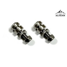 黑四驅ALL BLACK 全不鏽鋼車牌快拆螺絲，防盜快拆，適用多種車型，堅固耐用, 1個, 單購公頭 2顆 / 組