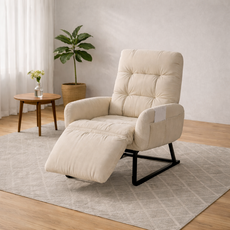 미니포레스트 모던 1인용 코듀로이 리클라이너 거실 소파 의자, 아이보리