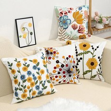 몽퀘어 북유럽 고급자수 카페 인테리어 쿠션(국내솜포함), 06