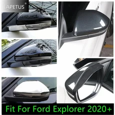 ABS 백미러 레인 아이브로우 디플렉터 블레이드 커버 포드 익스플로러 20-23 호환, 카본 파이버 룩 C