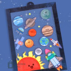 RC 액자만들기 태양계 스티커 투명 액자, 합포장