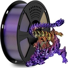 자이언트암 TPU 필라멘트 95A 필라멘트 1.75MM 치수 정확도 + /- 0.03 유연한 소프트 3D 프린터 1KG 스풀(2.2파운드) 진공 포장(클리어), Tricolors- Red Gold Purple