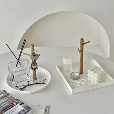 닷닷 차키 열쇠 악세사리 현관 정리 행거 심플 다용도 트레이, 화이트