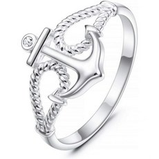 인블루 맞춤형 앵커 링 각인 이름 여성 연인 자매를 위한 맞춤형 반지 스털링 실버 약혼 결혼 약속 어머니의 날 발렌타인 데이를 위한 보석 공백