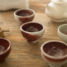 이천도자기 수공방 진사 둥근 찻잔 7.5cm 선물용 술잔 다기 다도구 chl+24708kA