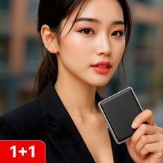 로니베이 원터치 고급 담배 케이스 휴대용 가죽 파우치 일반형, 2개, 블랙+브라운