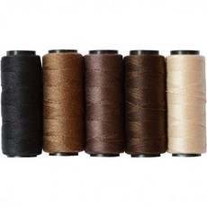 5 롤 재봉 실을 손 머리에 사용하는 직조 머리 연장 가발 DIY 블랙 브라운 다크 베이지 카키, Black/ Brown/ Dark Brown/ Beig