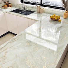 Yullpaper 방수 핑크 대리석 접촉 용지 필 앤 스틱 블러쉬 화강암 벽지 자체 접착 비닐 조리대 광택 주방용 39.7 x 294.7cm(15.7 11 202080, 베이지