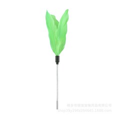 貓咪轉盤玩具 寵物轉盤玩具 四層軌道遊樂盤帶逗貓棒太空塔轉盤 互動解悶玩具, 綠色羽毛, 1個