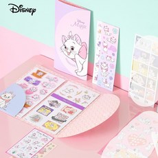Disney 迪士尼系列 文具組, 1個, L夾+貼纸7張 瑪麗猫