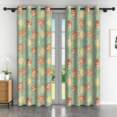 만화 동물 창 커튼 침실 홈 거실 장식 블랙 아웃 단열 소음 감소